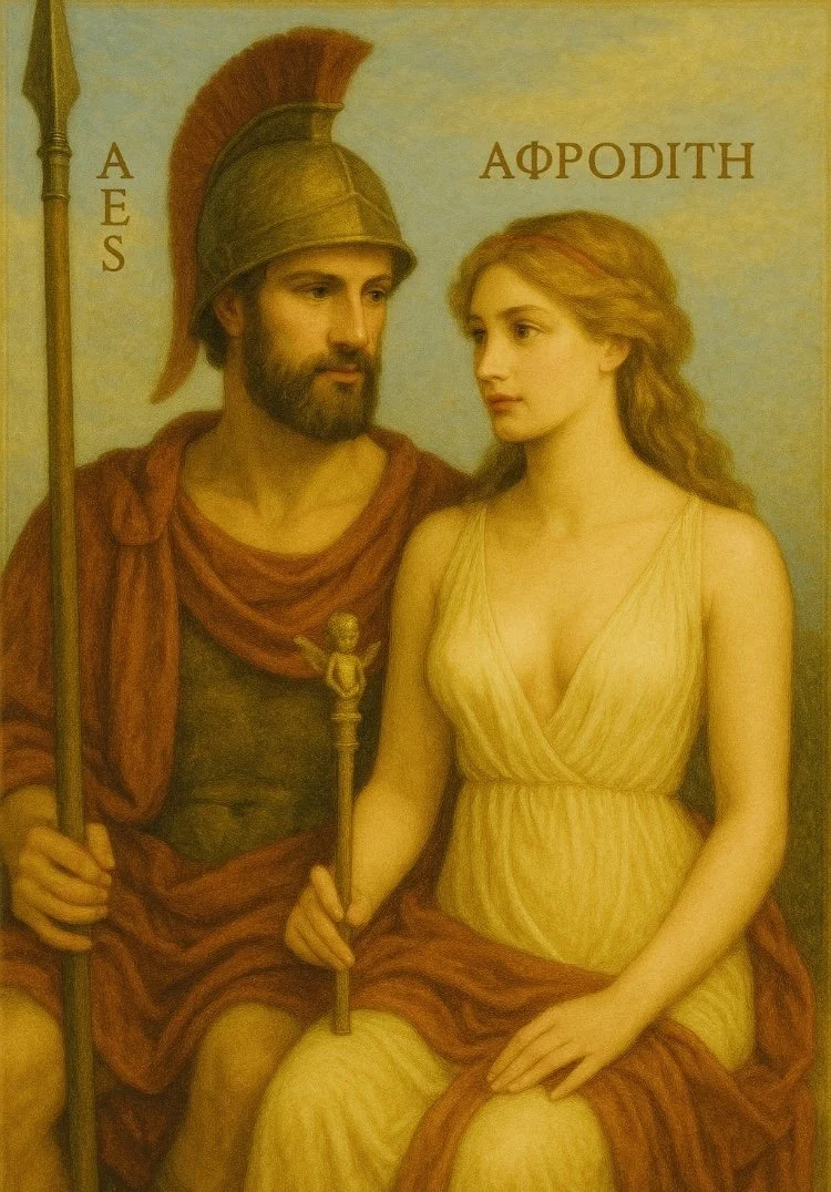 Ares and Hera sitting together.