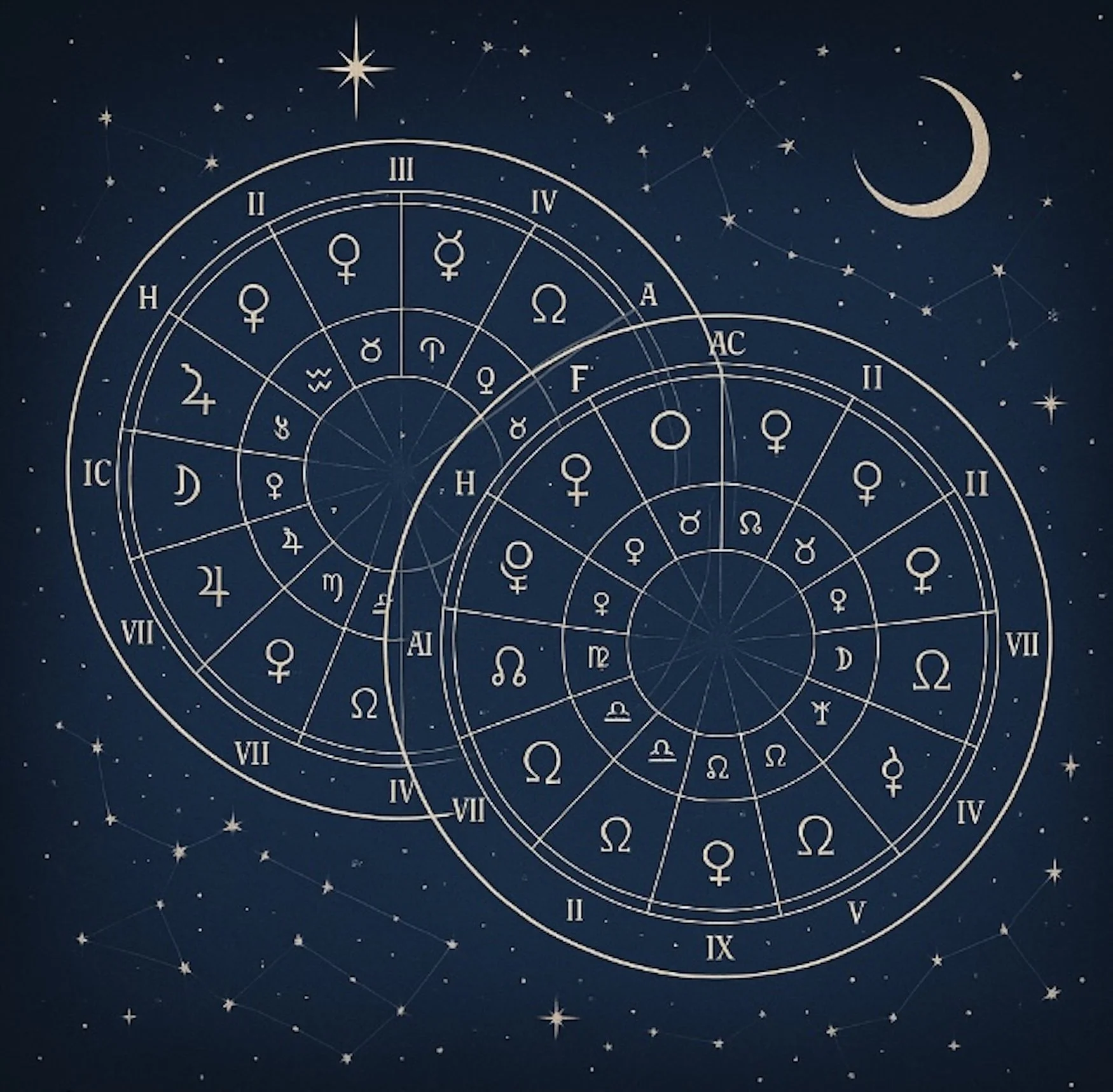 Astrological wheel of zodiac signs.