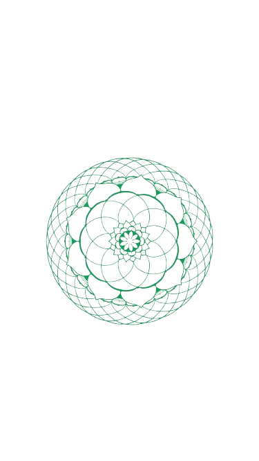 Light blue geometric mandala design on black background with intricate circular patterns.