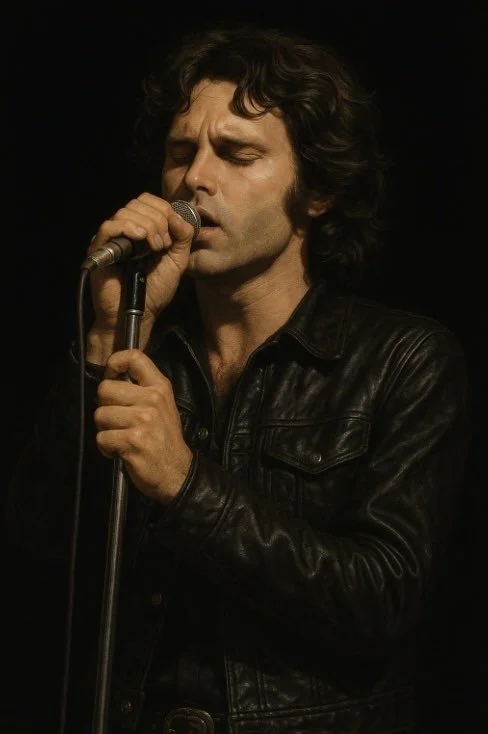 Jim Morrison and microphone.