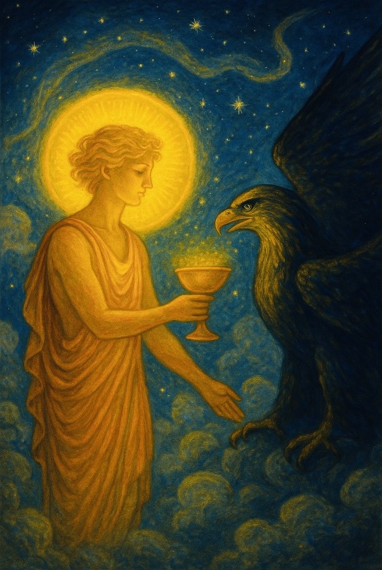 Ganymede and the sacred cup with the mighty Eagle.