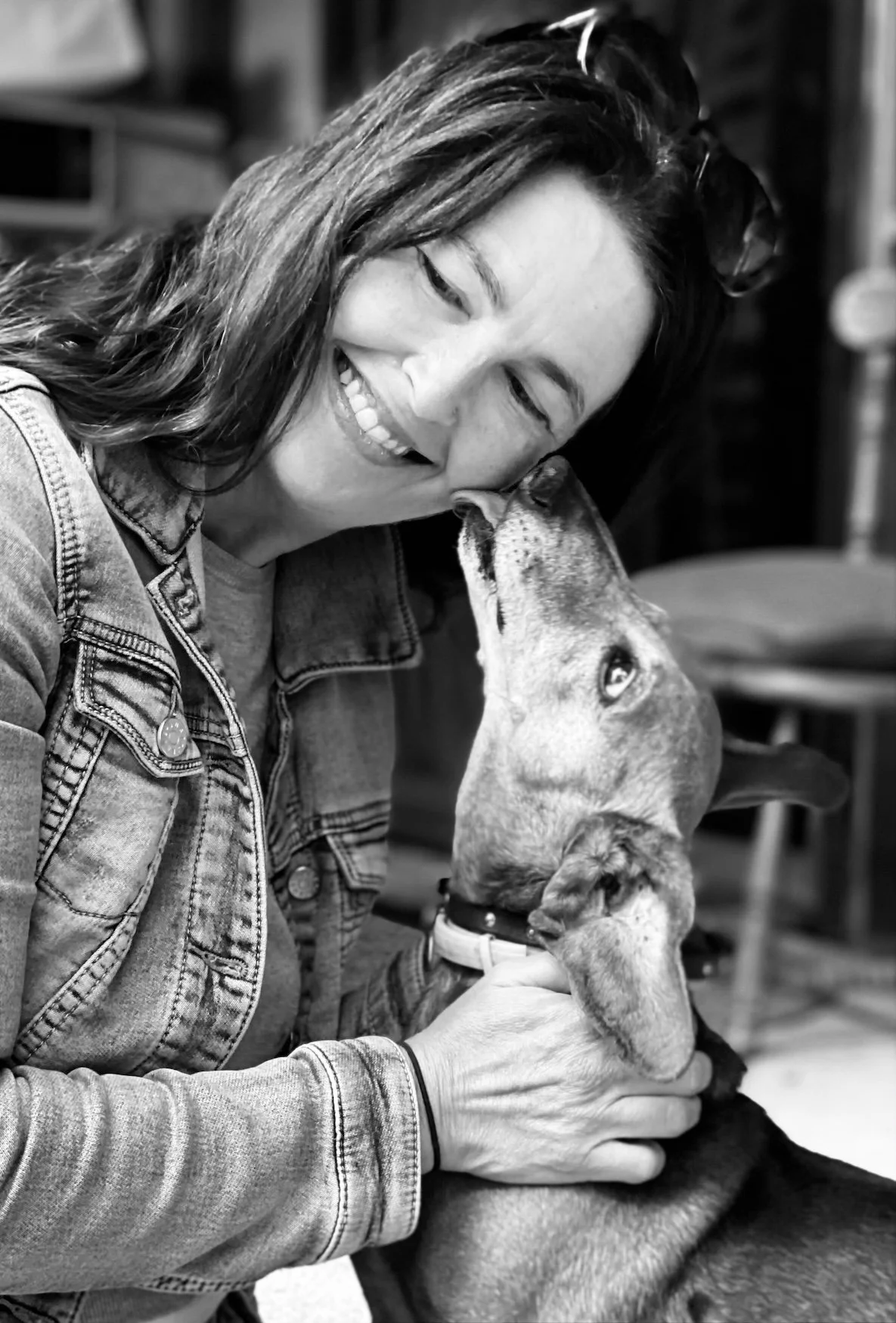 Portrait in black and white.