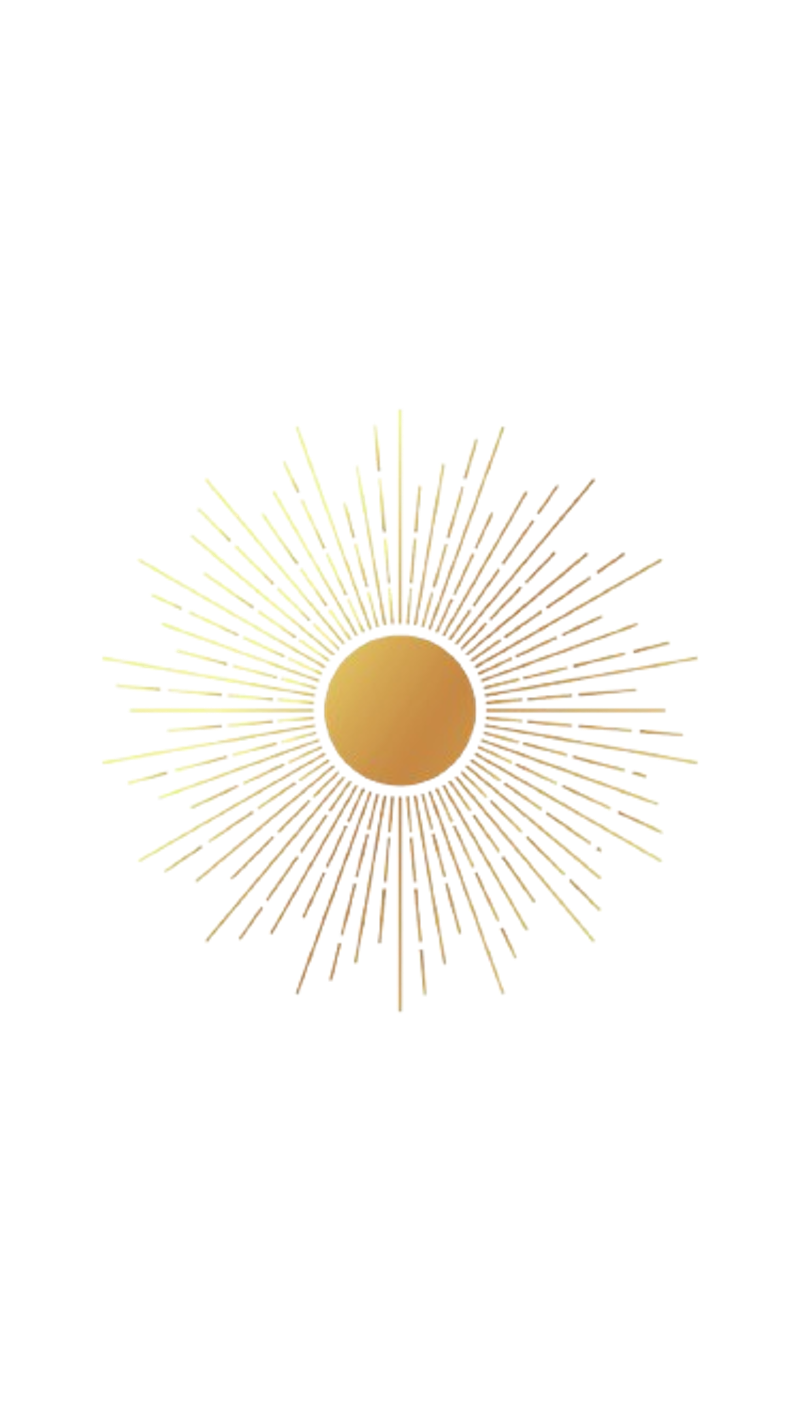Gold sun symbol.