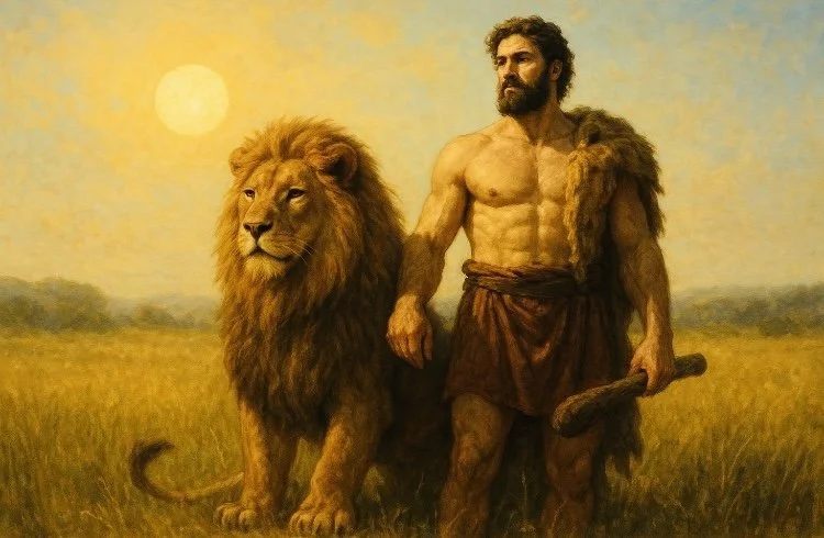 Hercules and Nemean the great Lion.