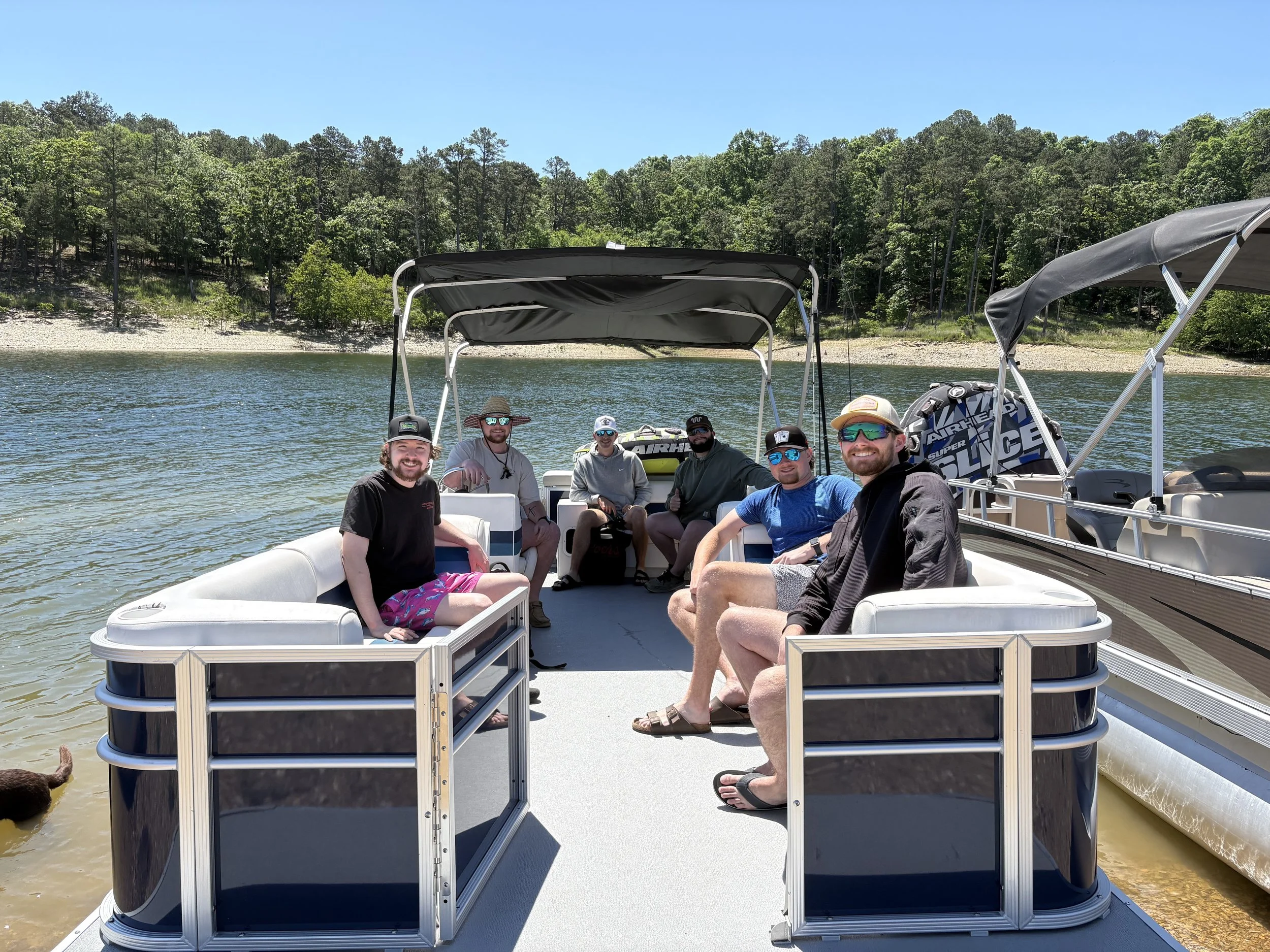 Enjoying a day on the lake thanks to Hochatown Hills and Thrills Boat Rental