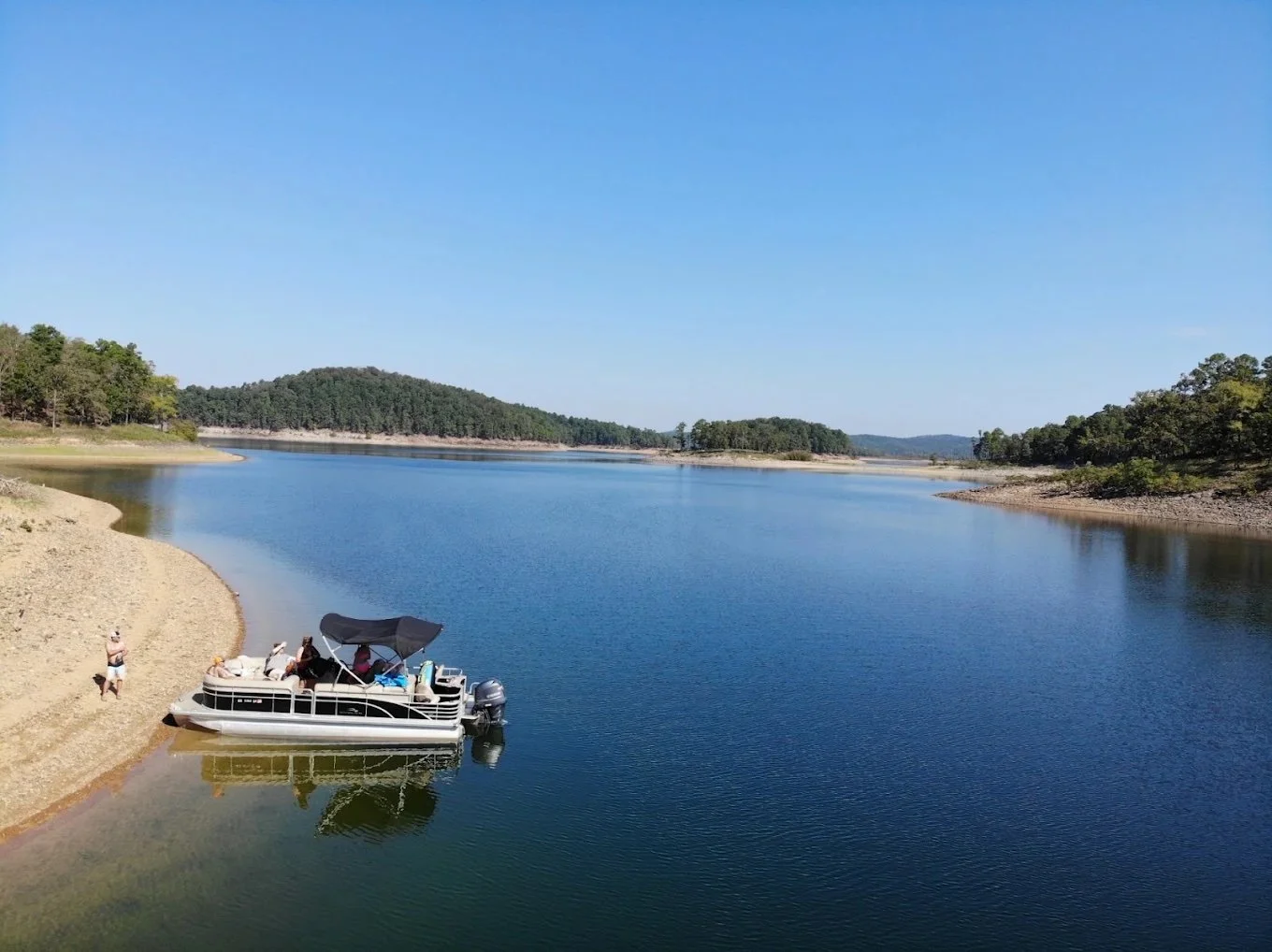 Pontoon Rental with a gorgeous view of Broken Bow Lake in Southeast Oklahoma