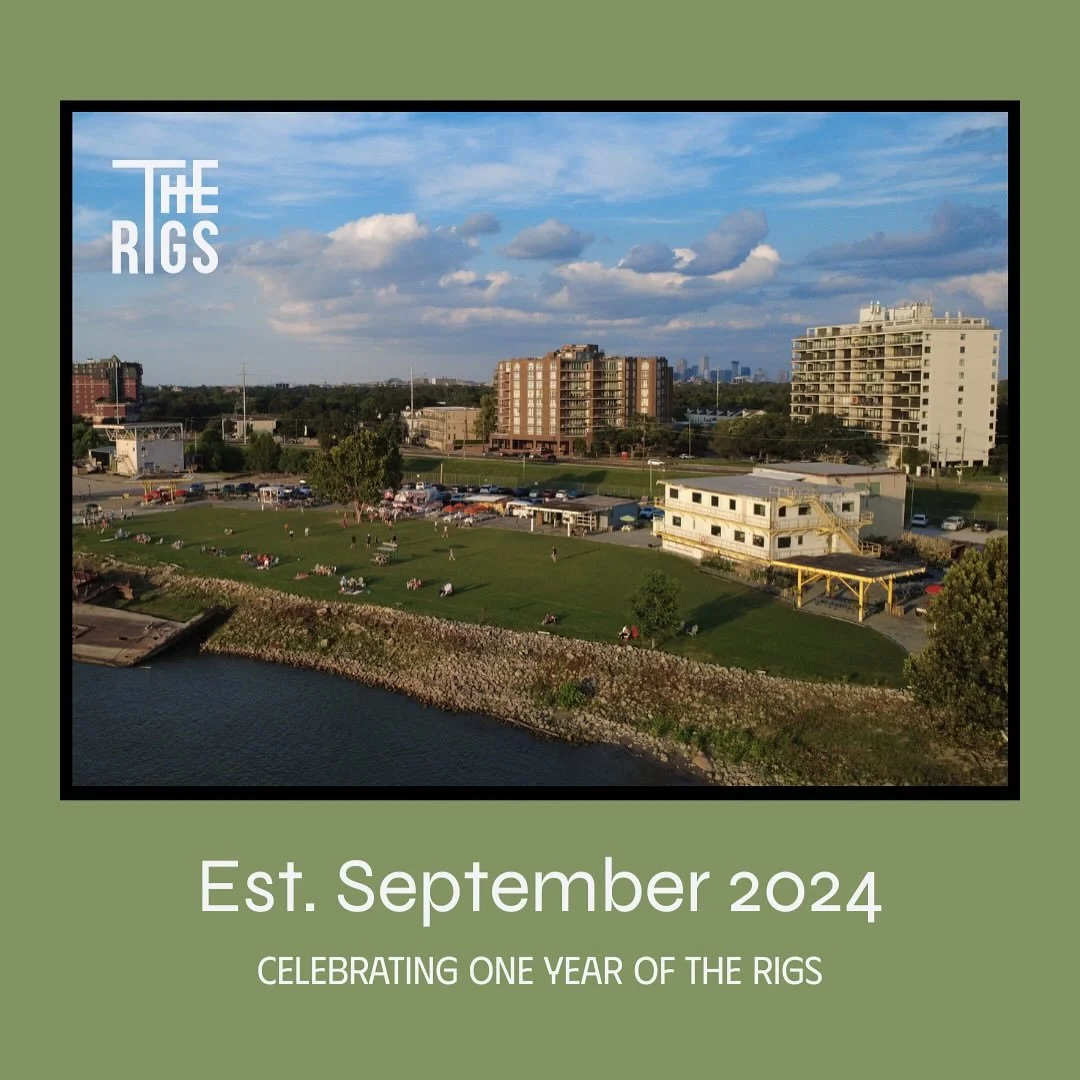 What a difference a year makes! Swipe to see our glow up ➡️✨🌱

We&rsquo;re so grateful for the community that&rsquo;s come together here on the river. Since opening our doors last September, The Rigs (and our home base, The Batture) have grown and e