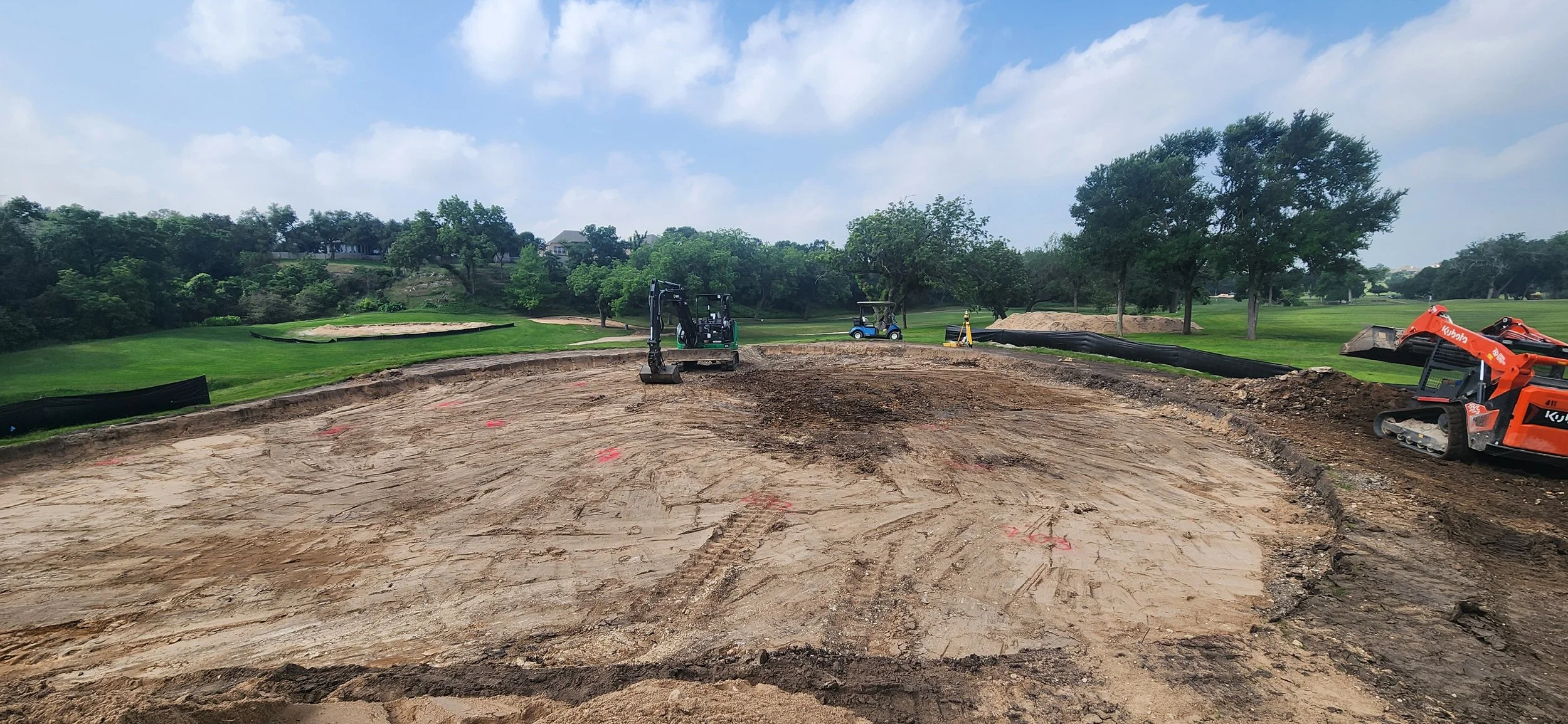 13th green during shaping