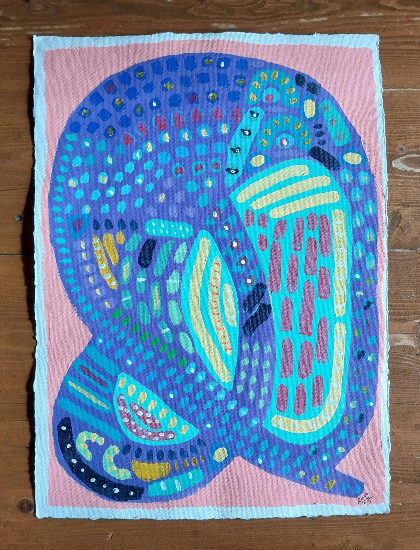 Elephant Hug. 30cm x 40cm.
