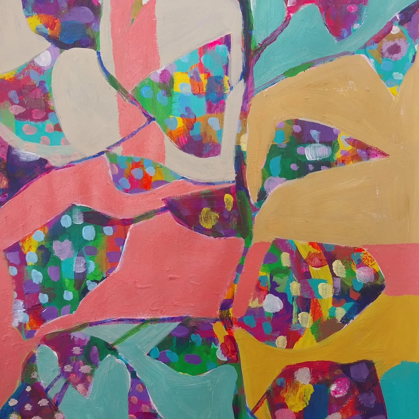 Spring has sprung. 

#abstractart 
#acrylicpaint 
#intuitiveart 
#brightcolors 
#brightandbold 
#kidsroominspiration 
#kidsroomdecoration