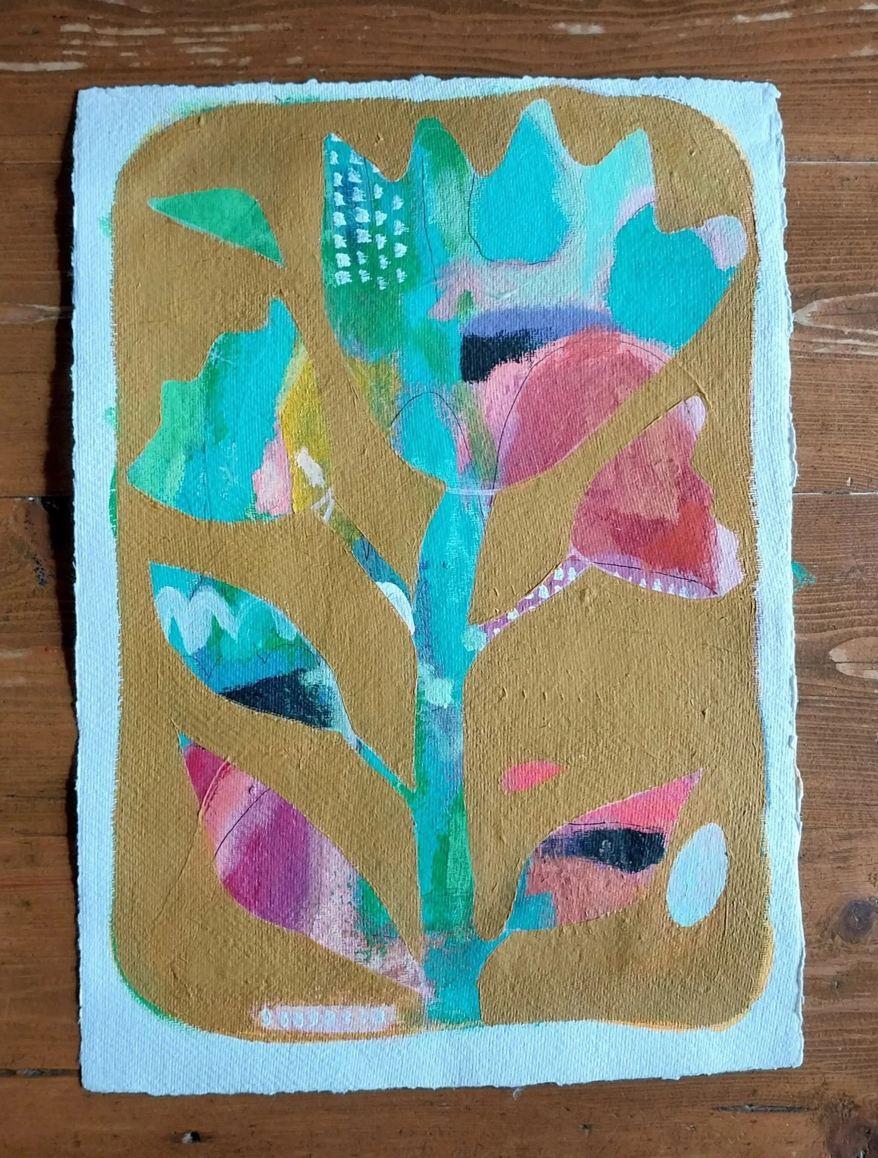 Bloom Your Own Way. 30cm x 40cm. Acrylic on Textured Paper.