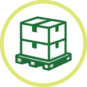 Green and white logo of a box with puzzle pieces inside