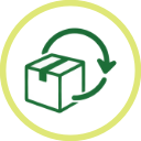 Shipping box with recycling arrow
