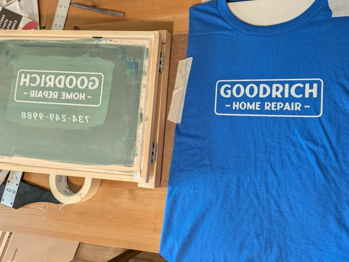 Always down for a fun project, in this case screen printing shirts! 
.
.
#screenprinting #goodrichhomerepair