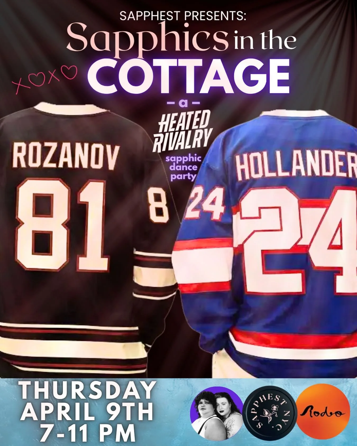 Will you come to my cottage this April? 👀

ONE WEEK TIL SAPPHICS IN THE COTTAGE: A Heated Rivalry Dance Party 🔥

Heated Rivalry horniness meets sapphic cottagecore longing for another unforgettable Lavender Lounge Dance Party. 💃✨

📆 Thursday, Apr