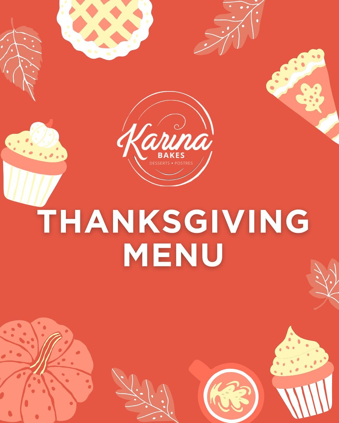 Thanksgiving menu is up! DM for pricing. 
Place your orders before spots fill up.

Menu de Thanksgiving. Mandame un mensaje para precios.