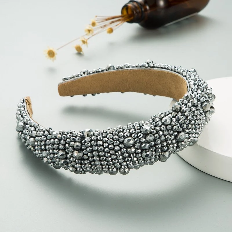 SILVER PEARL EMBELLISHED HEADBAND