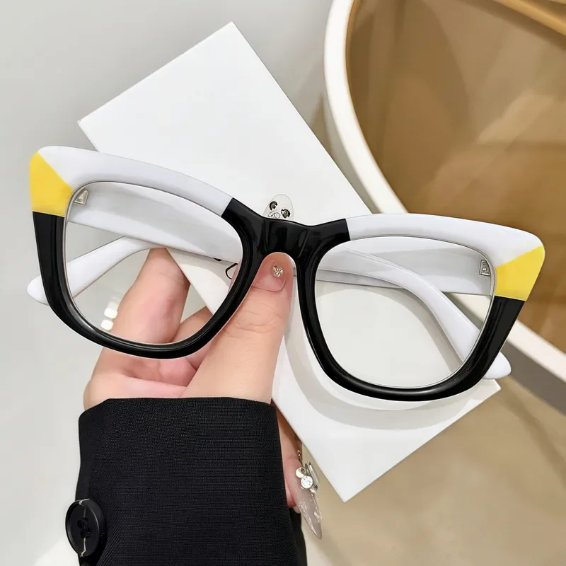 1-Pair-Color-Block-Cat-Eye-Y2K-Fashion-Glasses-Women-s-Trendy-Contrast-Color-PC-Frame-Non-Prescription-Glasses-Simple-Versatile-Metal-Hinge-4.webp