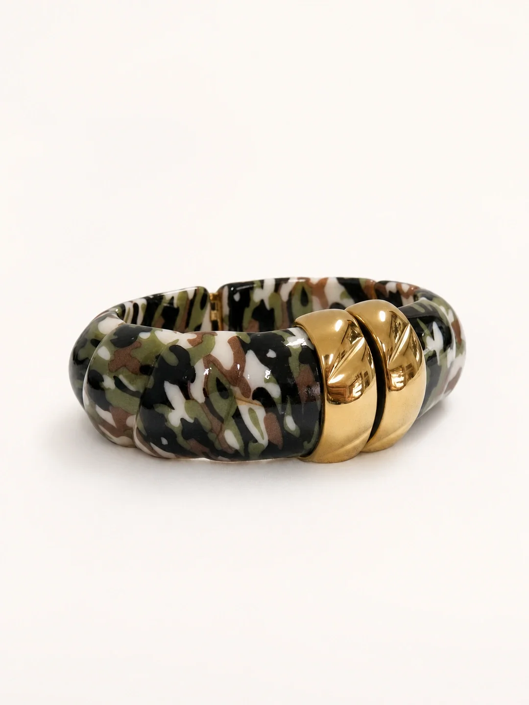 Gold Camouflage Chunky Stretch Bracelet