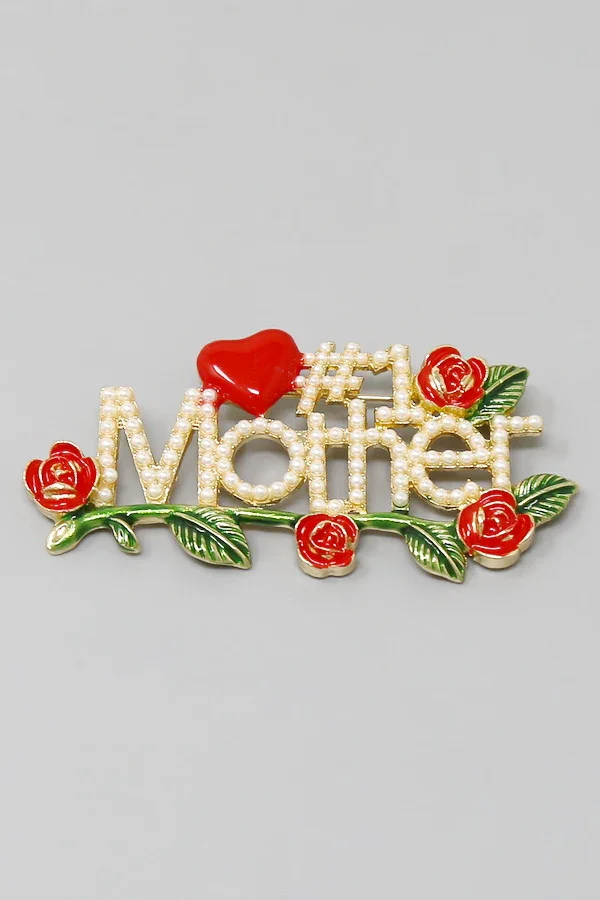Gold Cream Pearl #1 Mother Pave Brooch