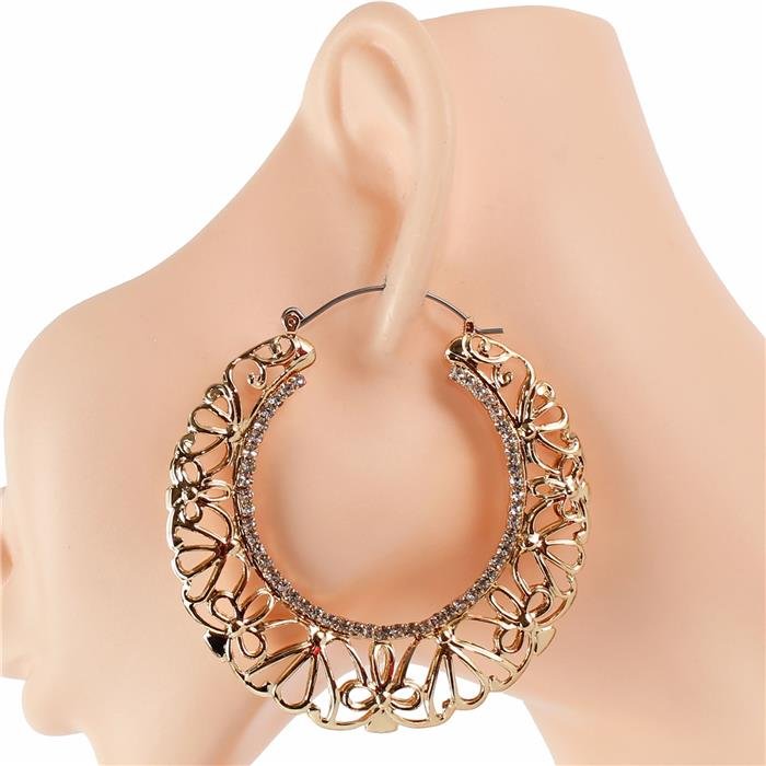 Gold Filigree Hoop Earrings