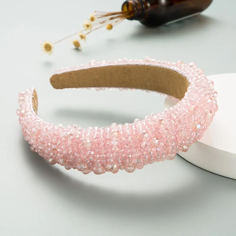 PINK CRYSTAL BEADED HEADBAND