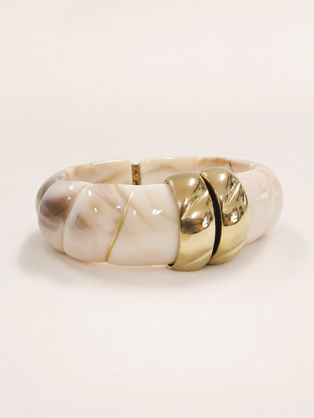 Gold Ivory Chunky Stretch Bracelet