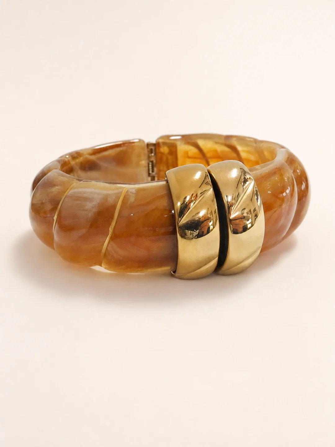 Gold Beige Chunky Stretch Bracelet