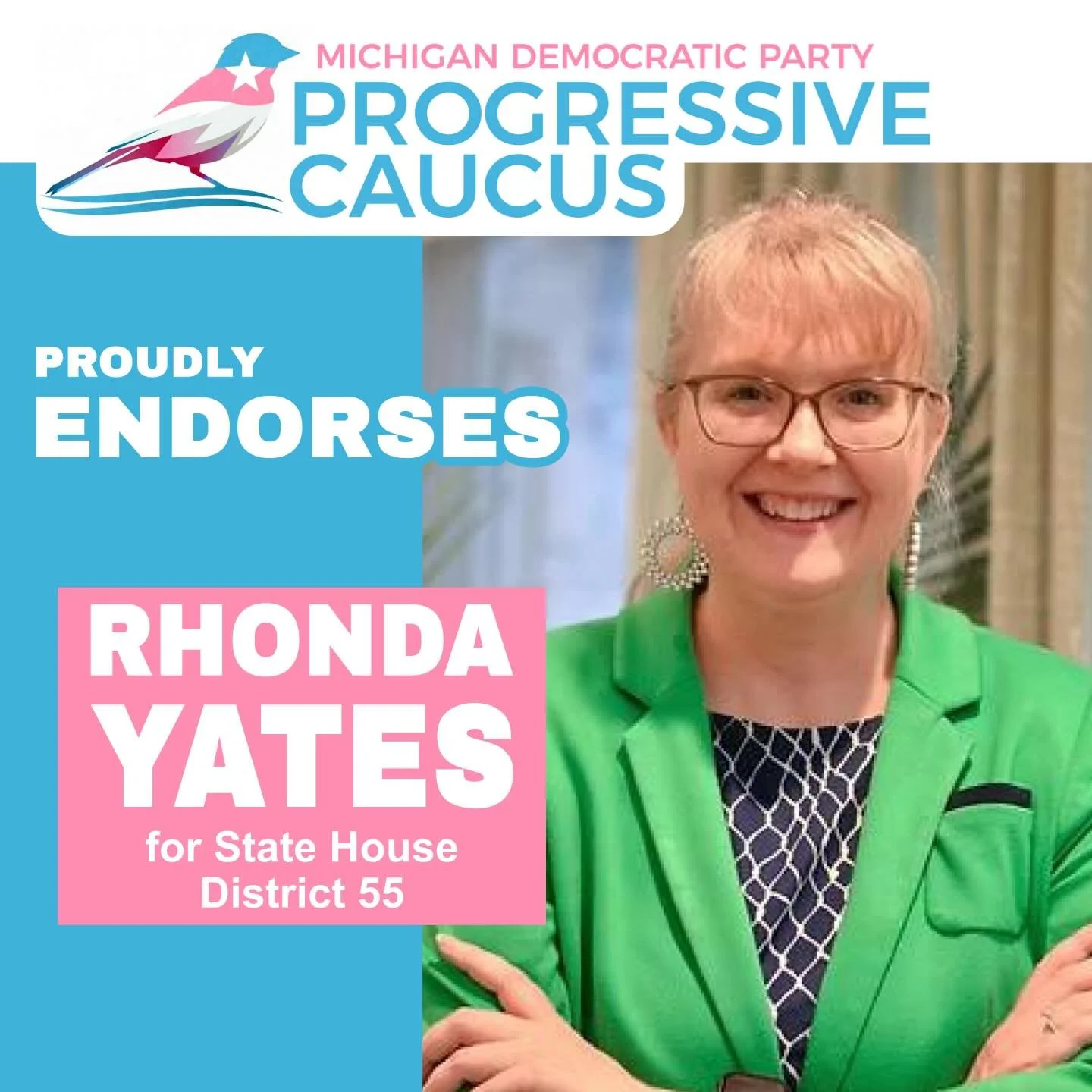 The MDP Progressive Caucus is proud to&nbsp;endorse Rhonda Yates for Michigan State House District 55!