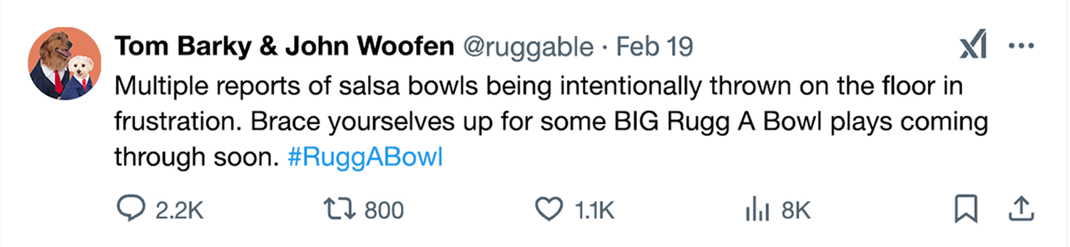 Ruggable Rugg A Bowl social tweet