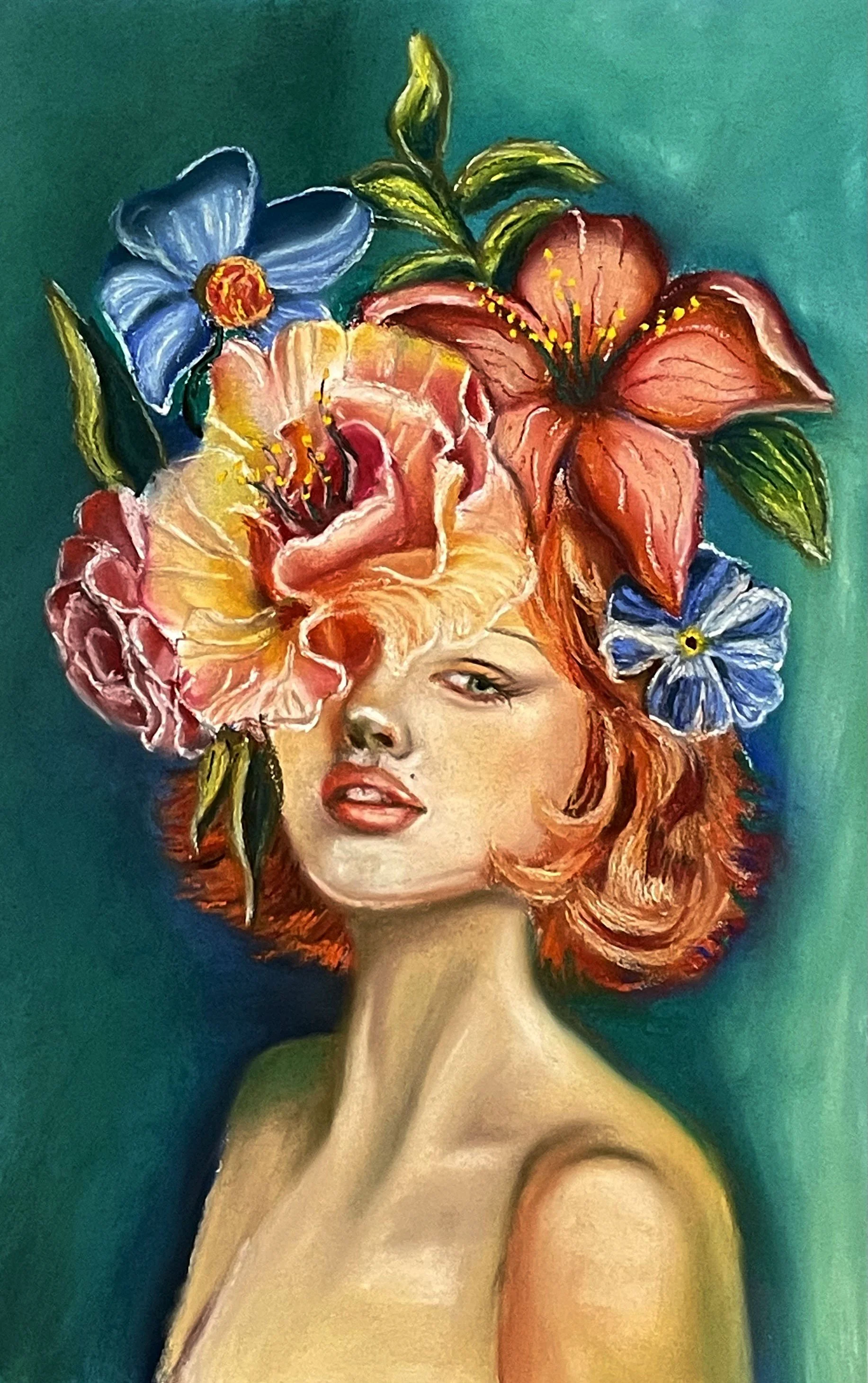 flower lady print