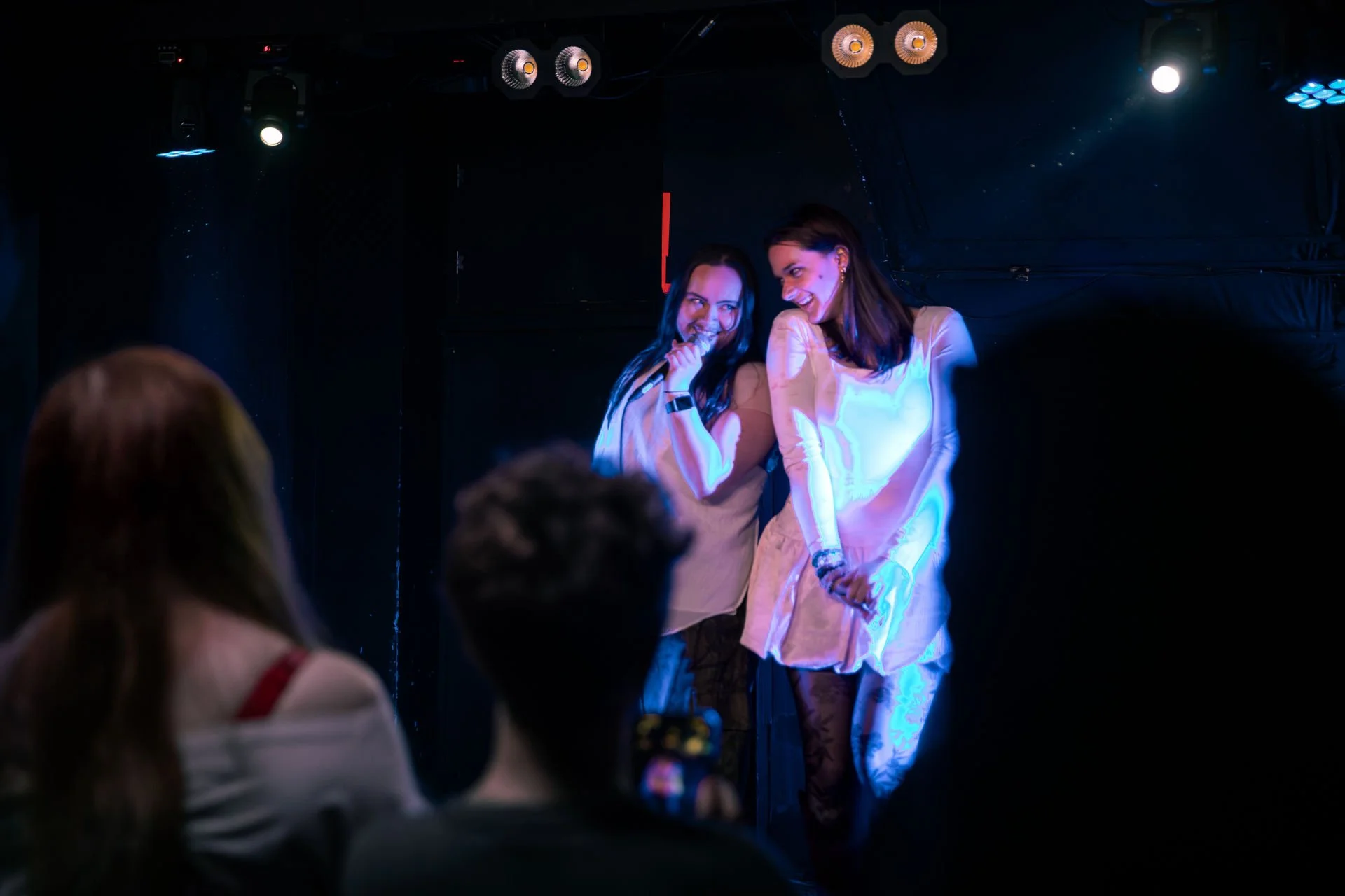 Whatsername (@whatsername1.0) and Anna Lea (Left to right) at their concert at The Hug and Pint in Glasgow Scotland where Whatsername was a special guest. (Photo via Danni Arndt)