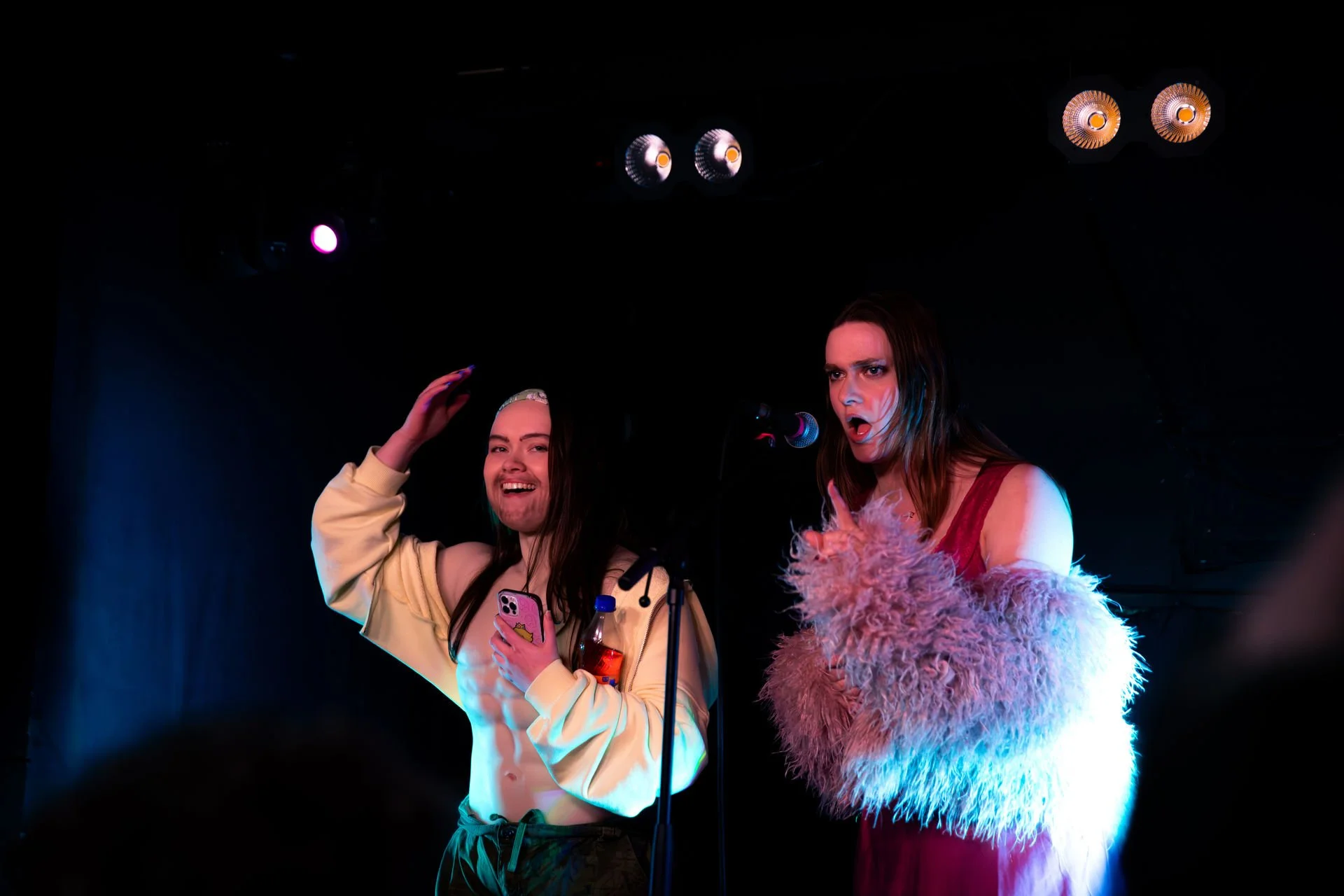 Whatsername (@whatsername1.0) and Anna Lea (Left to right) at their concert at The Hug and Pint in Glasgow Scotland where Whatsername was a special guest. (Photo via Danni Arndt)