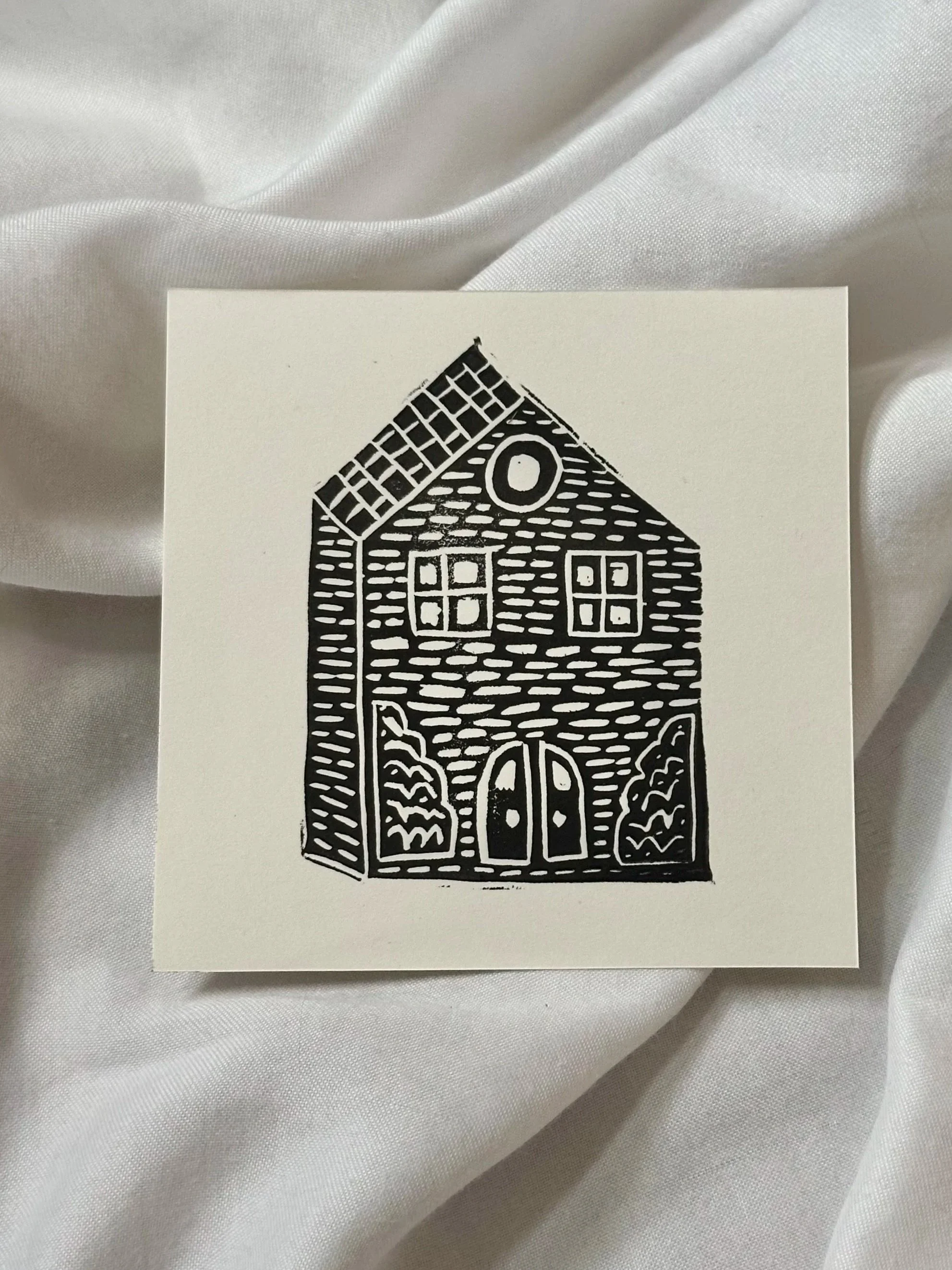Folk Cottage Handmade Print