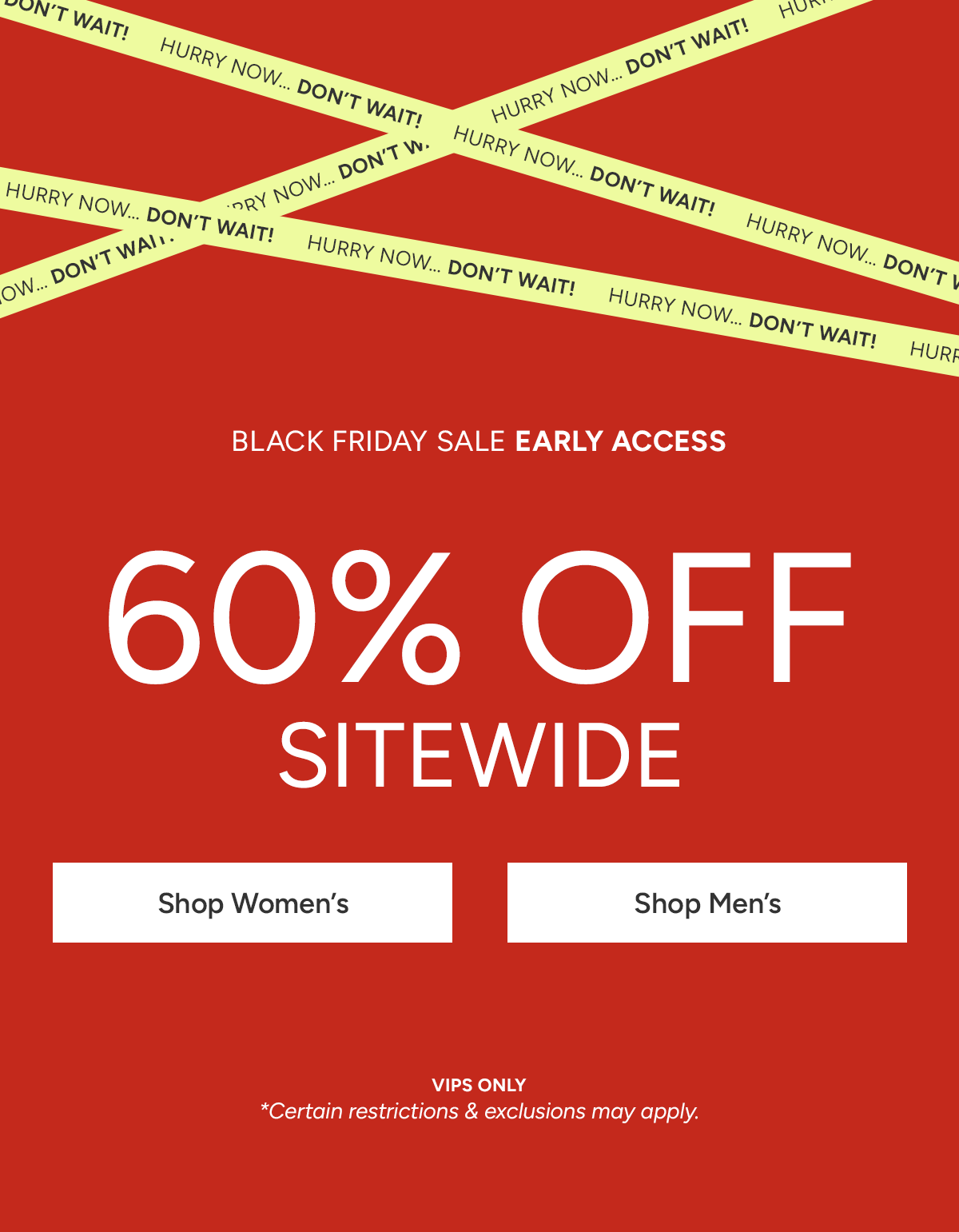 Early Access Black Friday Promo Email November 2025
