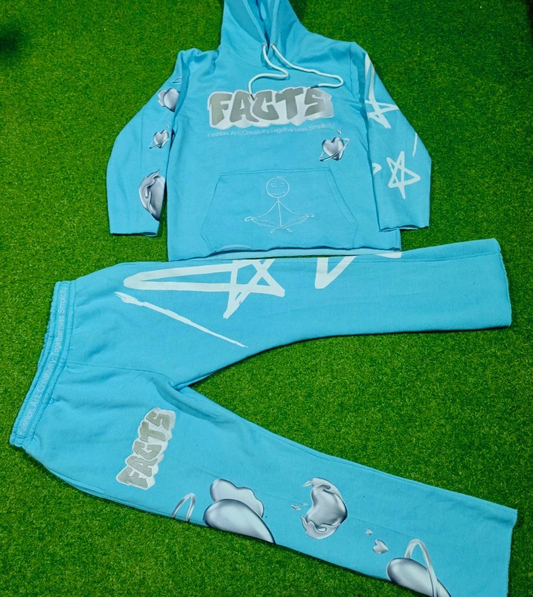 Baby Blue Oversized Flare Sweatsuit