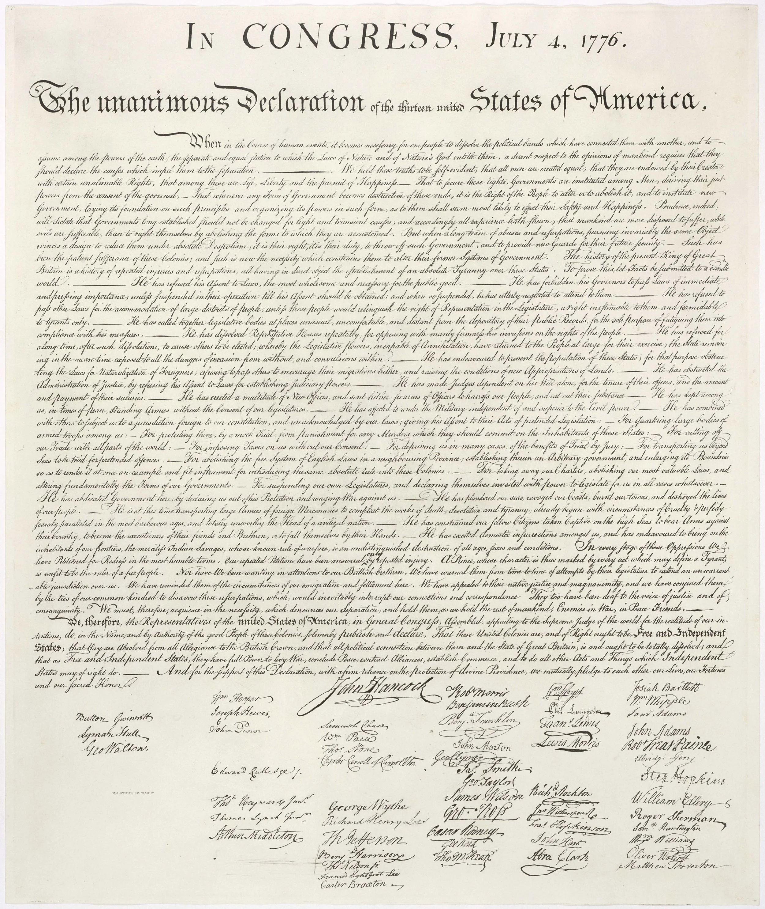 Reading of the Declaration of Independence