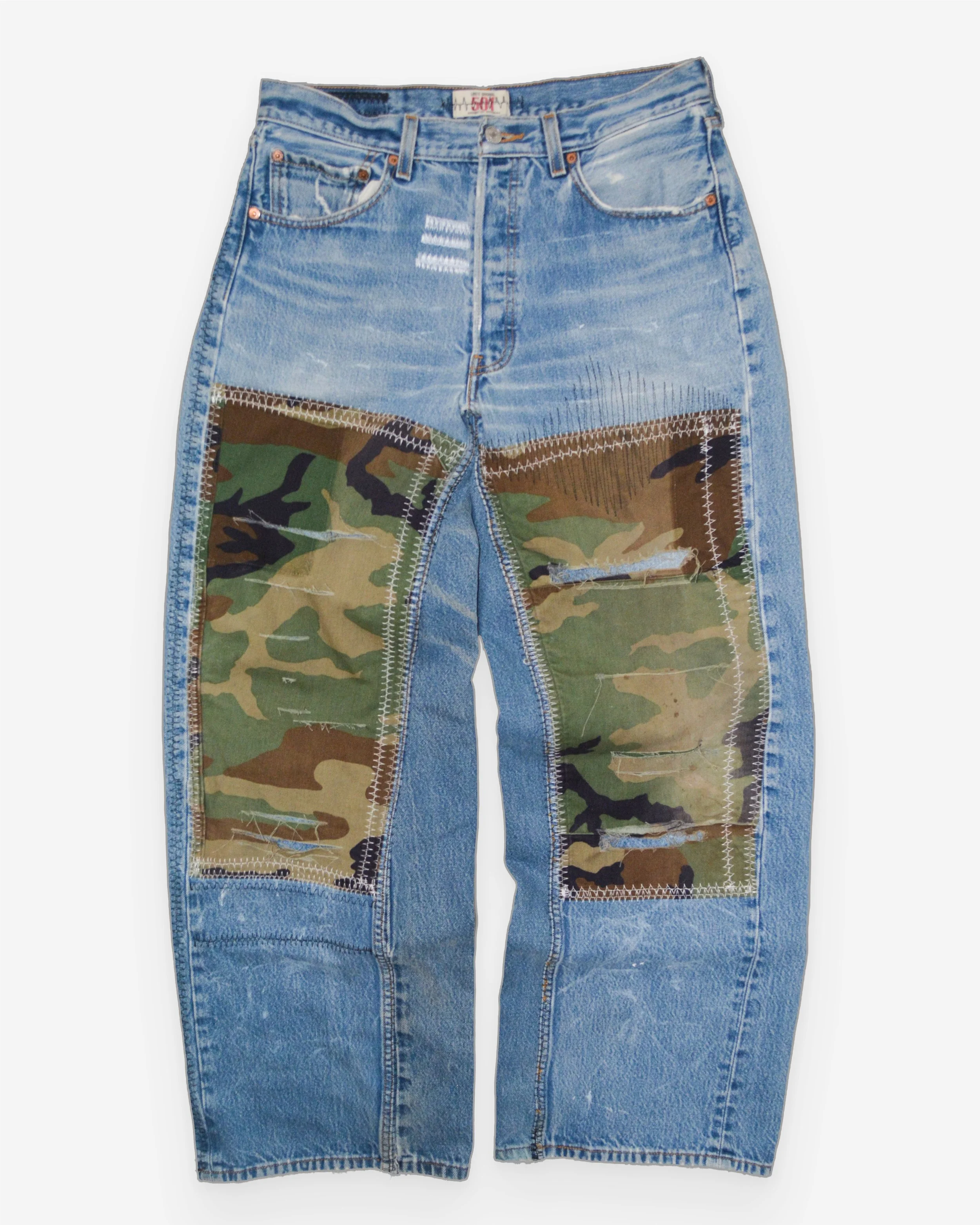 Faded Denim Milliaty Double Knees