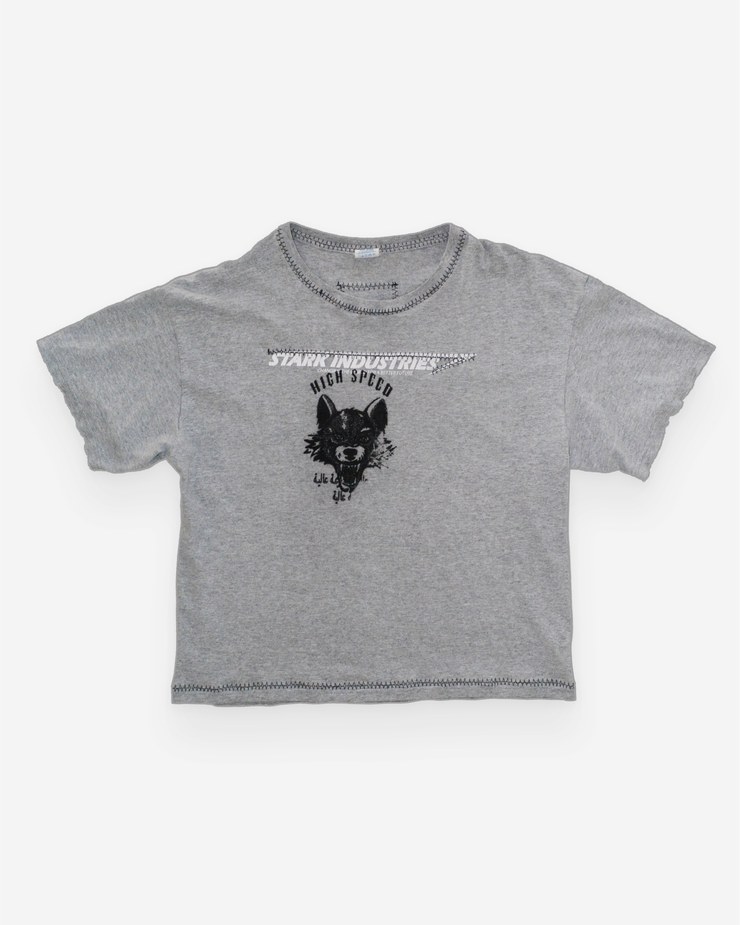 Sharp Stich Wolf Print Tee