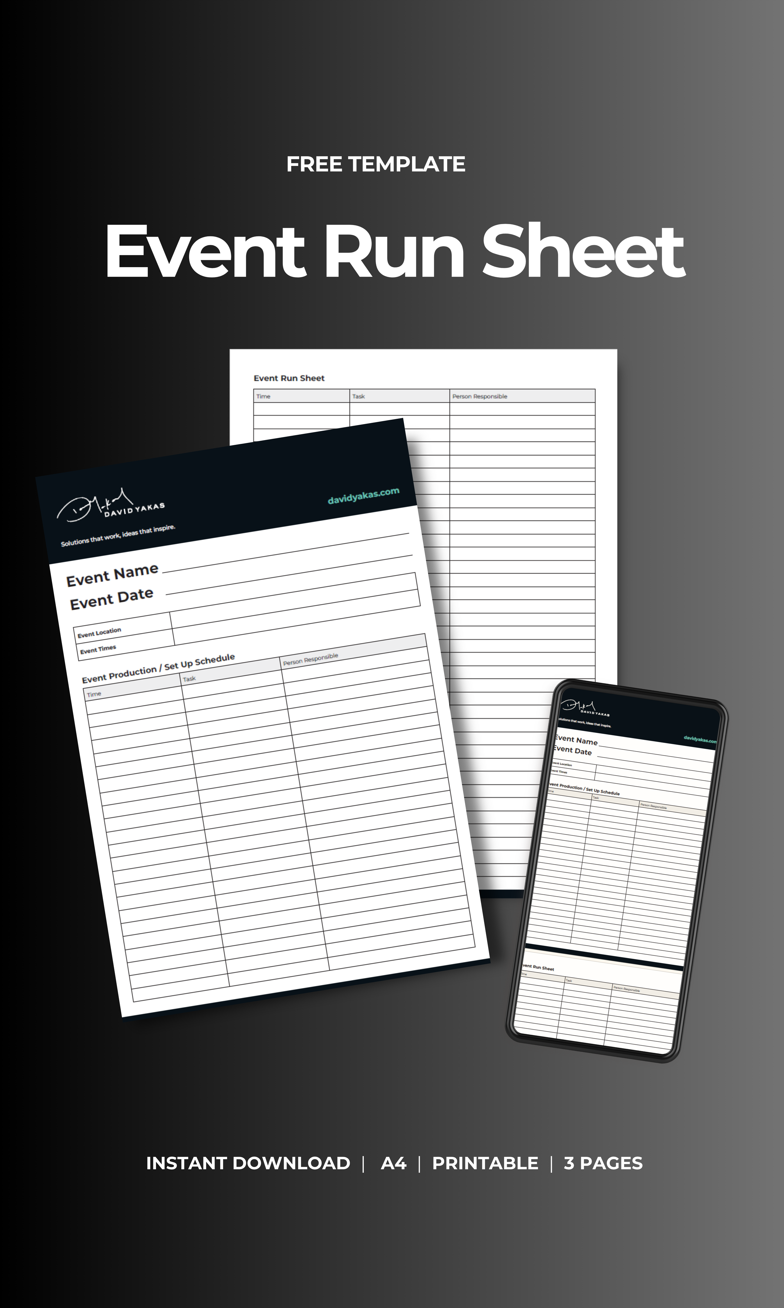 Event Run Sheet