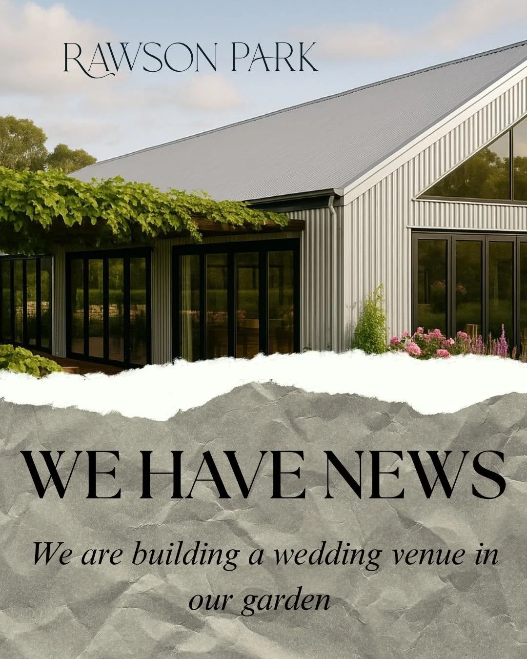 We are building something incredible&hellip;..
Announcing the Pavilion at Rawson Park. Stylish, light-filled and perfectly placed in our garden. Elevated with sweeping views of the garden and surrounding paddocks. Designed for unforgettable celebrati