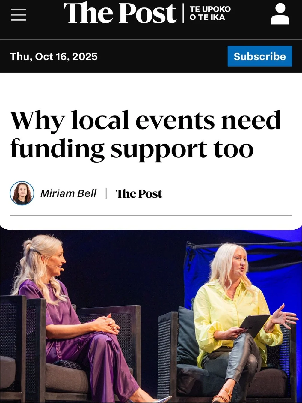 Community-led doesn’t mean community-funded.
As featured in @thepostnz Revved Co-founder Rochelle Moffitt shares why New Zealand’s local events need better funding structures - and why the future of innovation depends on connection.
&