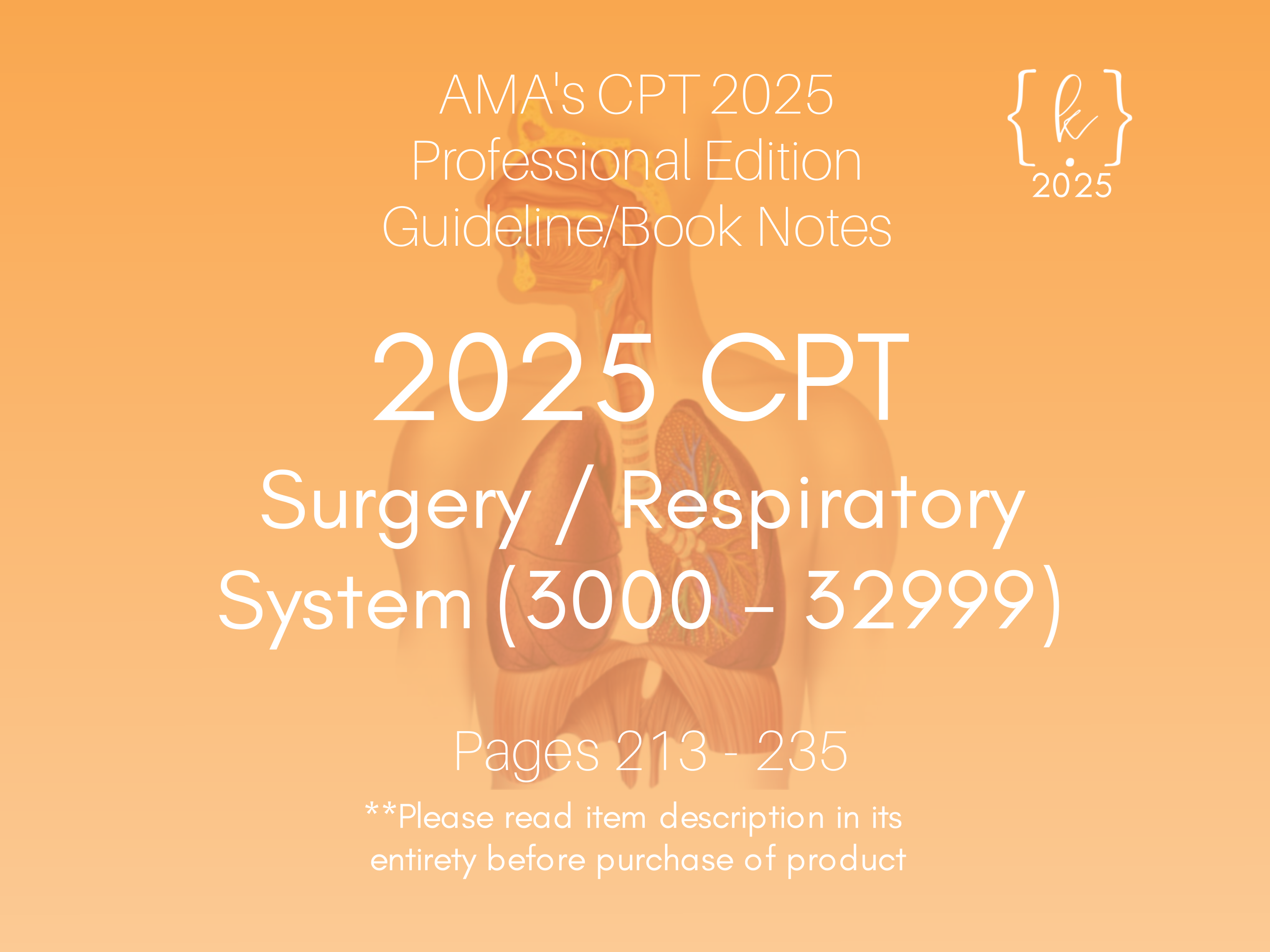 2025 CPT Surgery Respiratory System - CPT Book Notes