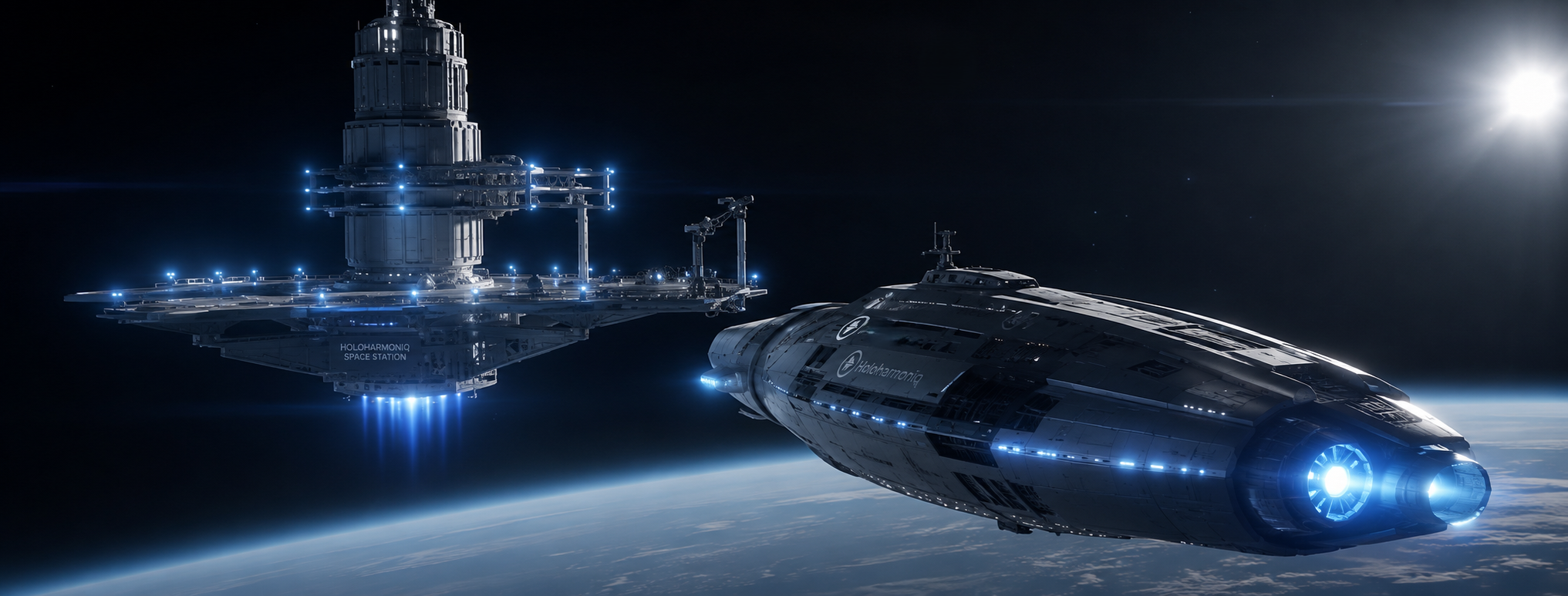 Holoharmoniq Space Station and HoloArk Spaceship