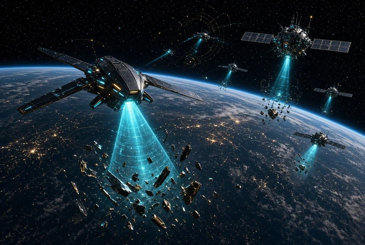 AI Orbital Cleaning Space Debris Recycling