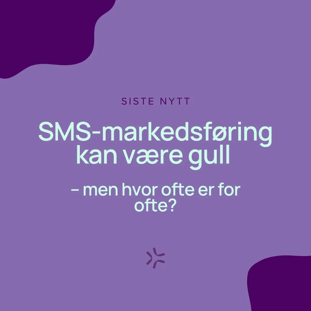 SMS-markedsf&oslash;ring kan v&aelig;re gull for din SMB! Men hvor ofte er egentlig for ofte n&aring;r det gjelder SMS fra din kundeklubb? 🤔

Les mer i v&aring;rt siste blogginnlegg ➡️ link i bio!