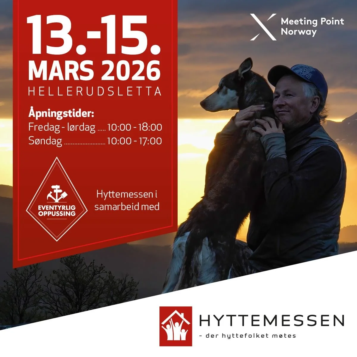 N&aring; n&aelig;rmer Hyttemessen 2026 seg🤩 Velkommen til m&oslash;teplassen for alle som elsker hytte- og friluftsliv!

📍Xmeeting Point, Hellerudsletta p&aring; Skjetten 
📅13.-15.mars 2026
🔗Mer info finner du p&aring; nettsiden som er lenket i b