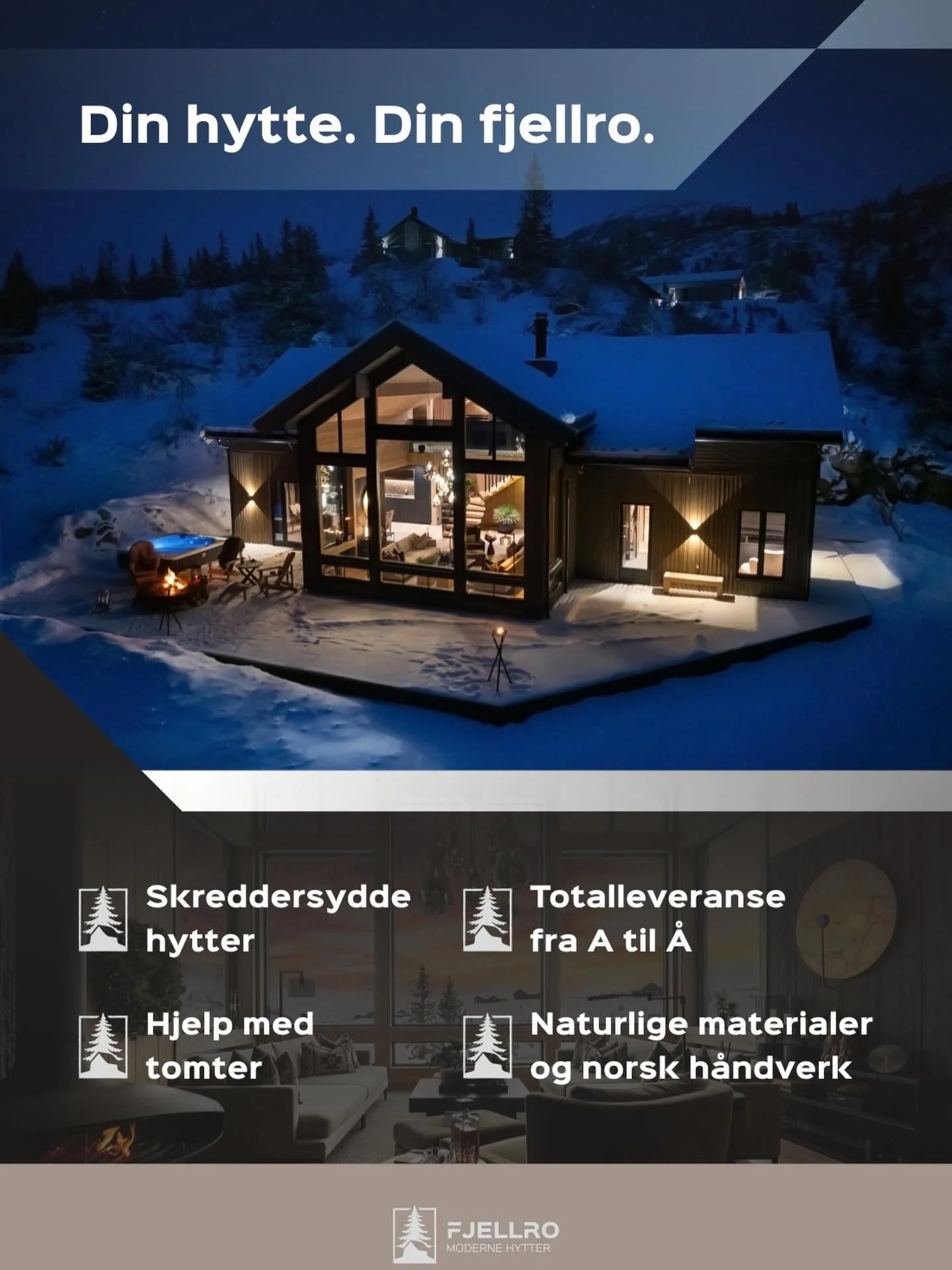 @fjellro_hytter_as kommer p&aring; Hyttemessen🤩🏡🤎D&oslash;rene &aring;pner fredag 13.mars kl10:00! Vi h&aring;per &aring; se deg der🫵🏼