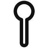 black keyhole icon on white background