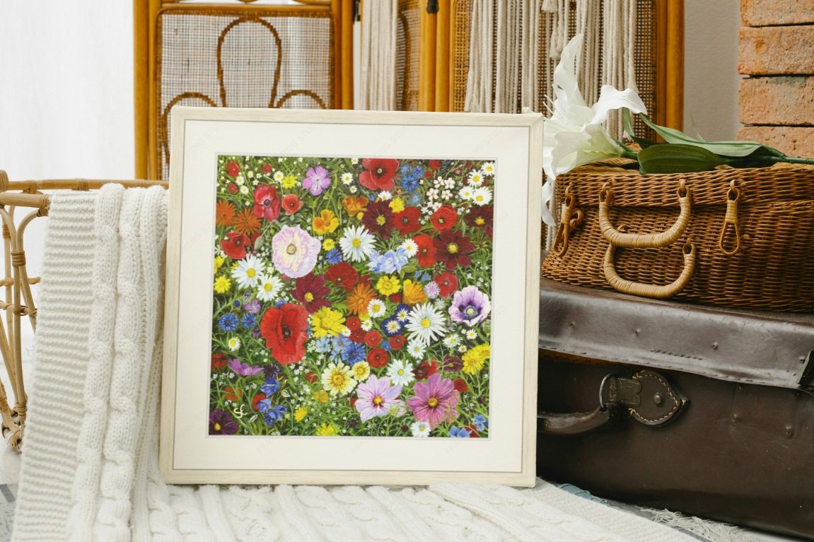 Wildflowers large framed print